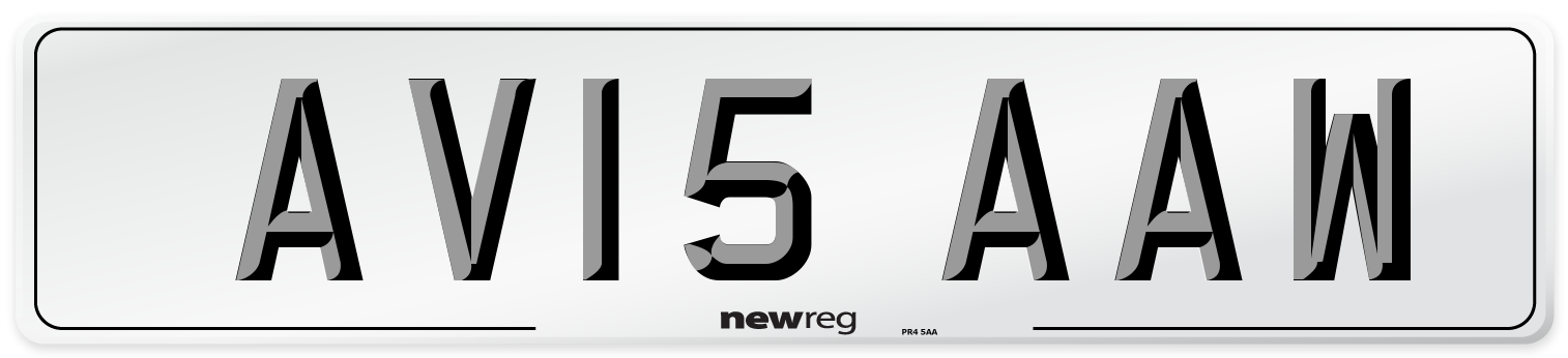 AV15 AAW Number Plate from New Reg